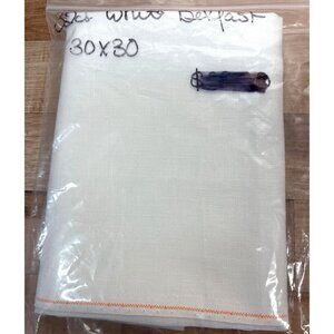 White Belfast Linen Cross Stitch Fabric 30" X 30"  32 Ct